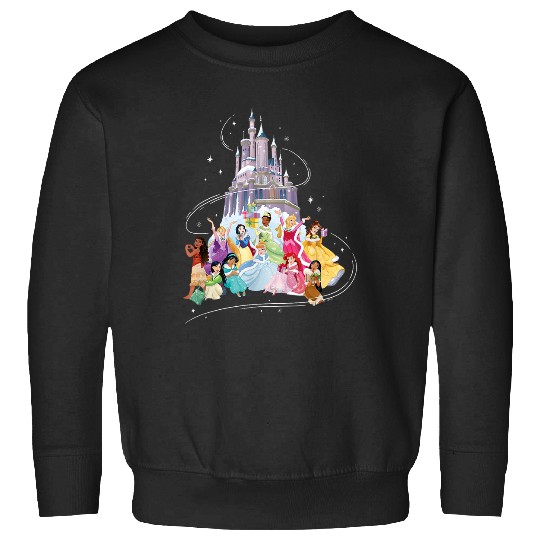 Discover Disneyss Princess Sparkle Squad Christmas Holiday Castle Sweatshirts