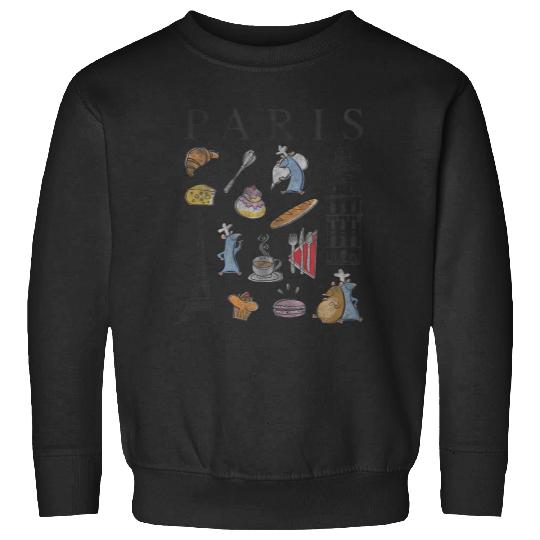 Disneyss Pixars Ratatouille Paris Food Places Collage Retro Sweatshirts