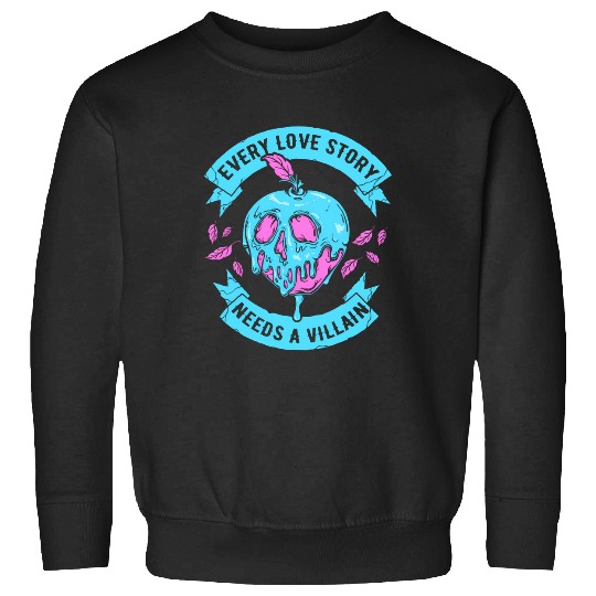 Discover Disney Villains Valentine'S Day Love Story Poison Apple Logo Sweatshirts