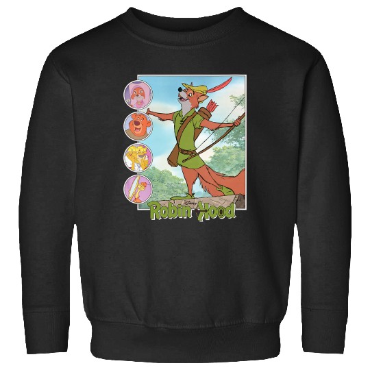 Womens Disney Robin Hood Classic Disney Film Retro V-Neck Sweatshirts