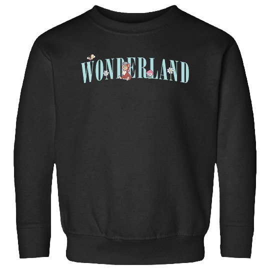 Womens Disney Alice In Wonderland Dinah In Nature Retro Text Logo V-Neck Sweatshirts