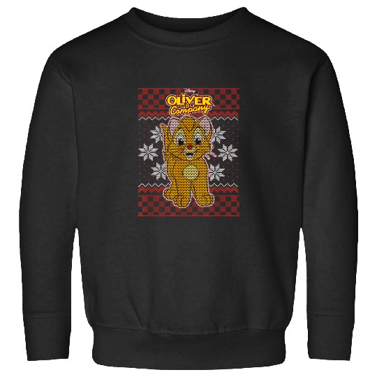 Disney Oliver Company Christmas Oliver Ugly Swea Sweatshirts