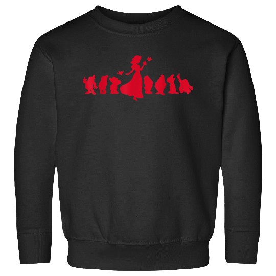 Disneyss Snow White And The Seven Dwarfs Red Silhouette Sweatshirts