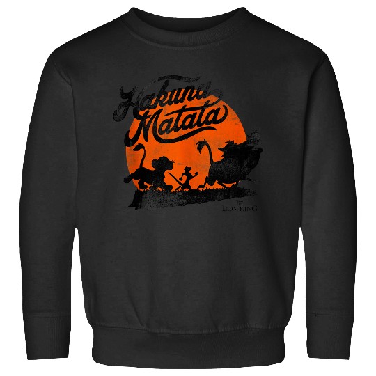 Disneyss Lion King Hakuna Matata Trio Orange Sunset Silhouette Sweatshirts