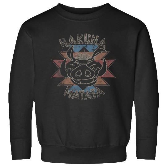 Disneyss The Lion King Pumbaa Hakuna Matata Distressed Logo Sweatshirts