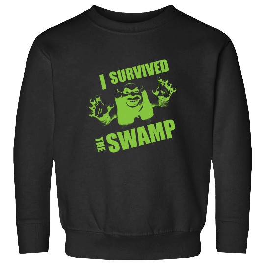 I Survived the Swamp - Black Tee  : Shrek Same Swamp Forever , Shrek Shirt, Disney Fiona Princess , Shrek,Shrek Sweatshirts