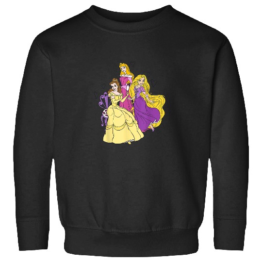 Disney Princess Belle Aurora and Rapunzel Hearts Sweatshirts