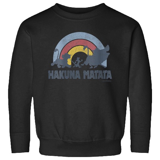 Disneyss The Lion King Hakuna Matata Distressed Rainbow Logo Sweatshirts