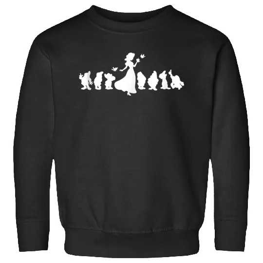 Disneyss Snow White And The Seven Dwarfs White Silhouette Sweatshirts