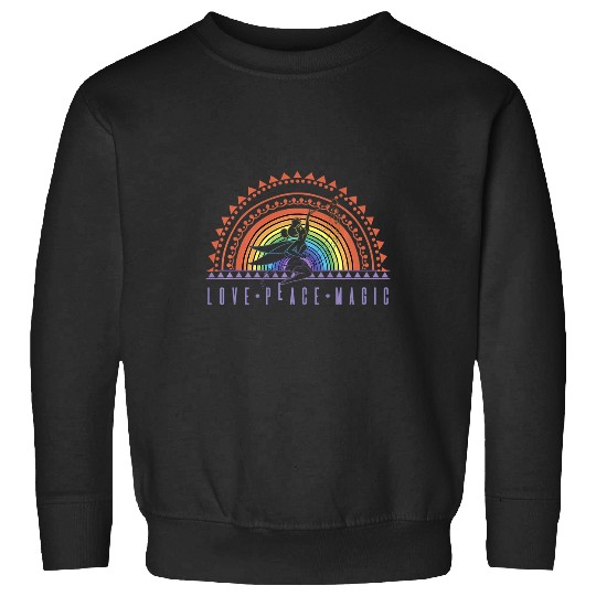 Discover disney peter pan love peace magic rainbow tinker bell premium Sweatshirts