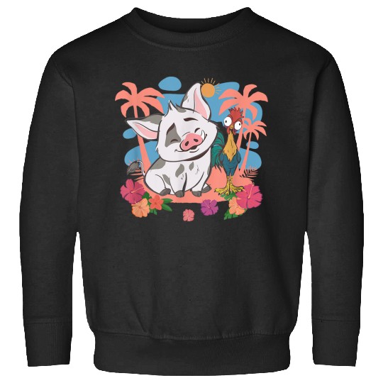 Disneyss Moana 2 Cute Pua Hei Hei Best Friends Tropical Logo Sweatshirts