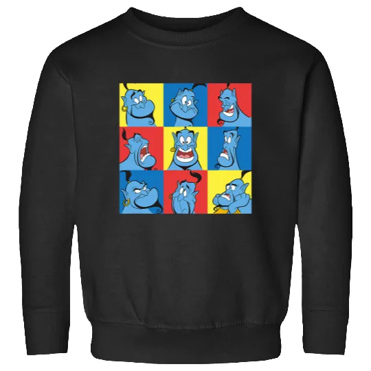Disney Aladdin Genie Many Emotions Panel Big Chest Portrait Sweatshirts