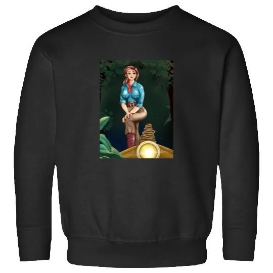 Lily Houghton Fictional Character Drawing from Disneys jungless Cruise Long Sweatshirts