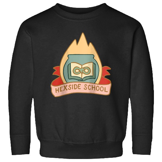 Disneyss The Owl House Hexside School Flame Big Chest Logo Sweatshirts