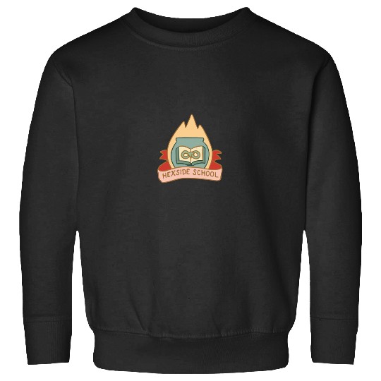 Disneyss The Owl House Hexside School Flame Big Chest Logo Sweatshirts