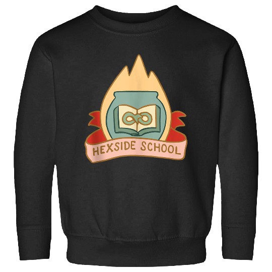 Disneyss The Owl House Hexside School Flame Big Chest Logo Sweatshirts