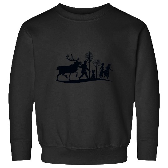 Disneys frozens 2 Characters Anna Elsa Silhouette Sweatshirts