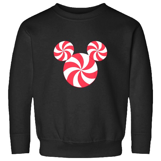 Disney NEW Mickey Icon Christmas Peppermint Candy Holiday Sweatshirts