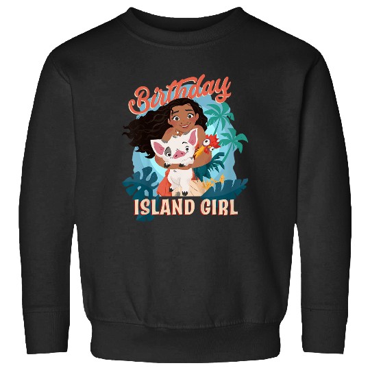 Disneyss Moana Birthday Island Girl Moana Pua Hei Hei Big Logo Sweatshirts