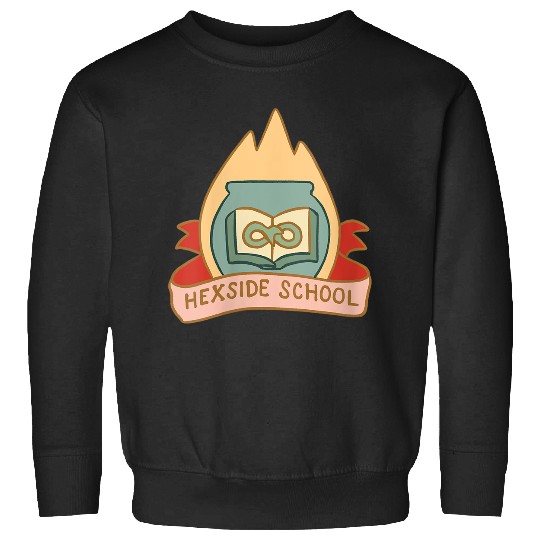 Disneyss The Owl House Hexside School Flame Big Chest Logo Sweatshirts