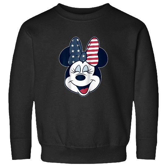 Disneys Mickeys and friends minnie american Flags bow raglan baseball Sweatshirts
