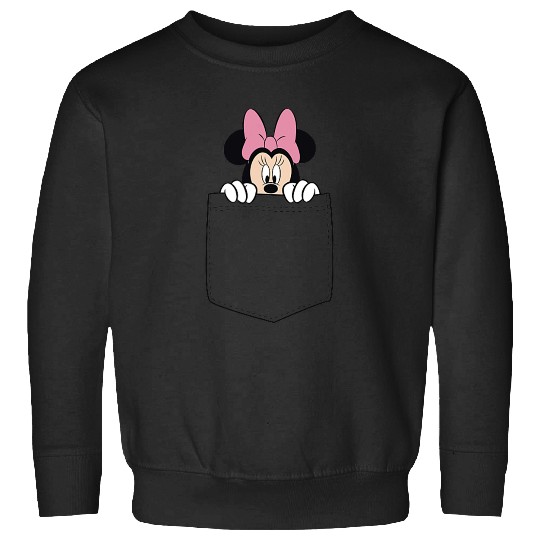 Black Disney Minnie Mouse Classic Fit  - Crew Neck Sweatshirts
