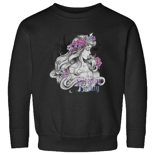 Disneys Sleeping Beauty Floral Sketched Portrait Sweatshirts