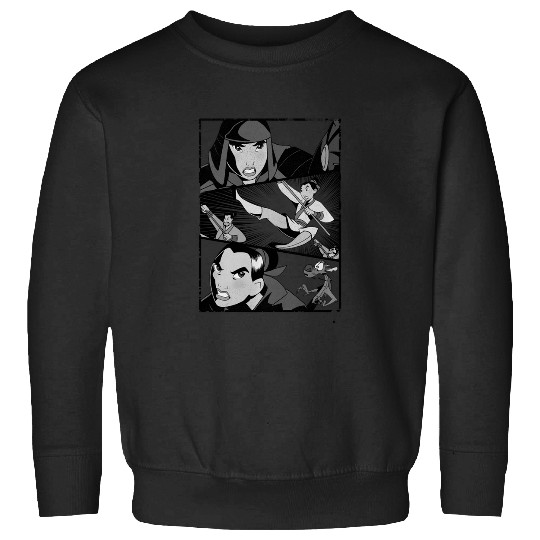Disneys mulan angry warrior princess panel pullover Sweatshirts