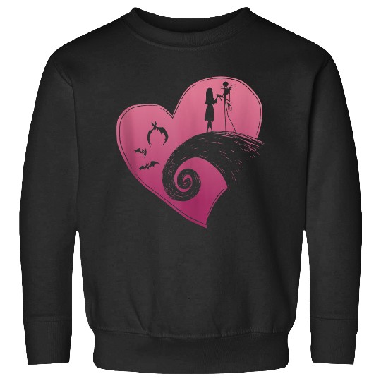 Disneyss The Nightmare Before Christmas Jack And Sally Heart Sweatshirts