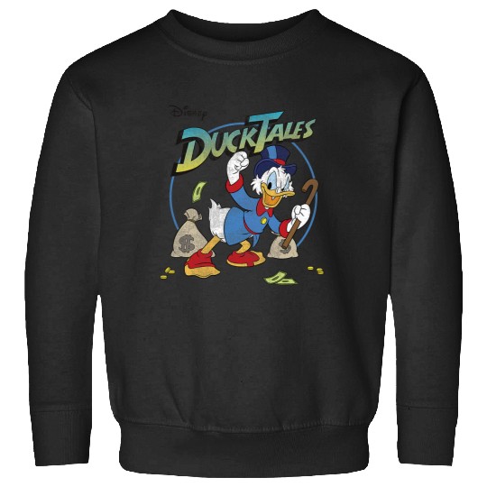 Disneys DuckTales Scrooge McDuck With Money Bags Logo Sweatshirts