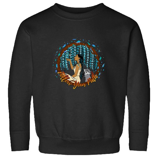 Disney Pocahontas Follow Your Path Circle Text Sweatshirts