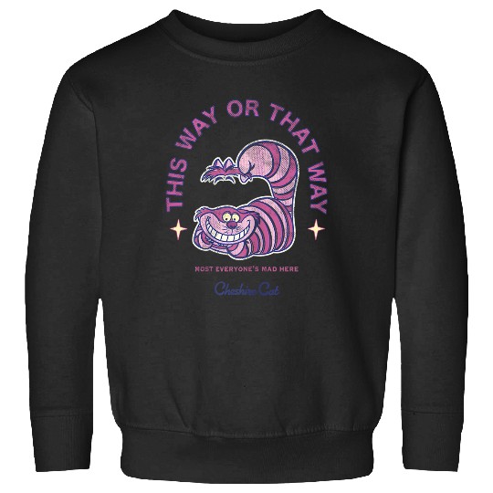 Disneyss Alice In Wonderland Cheshire Cat Way Big Chest Logo Sweatshirts