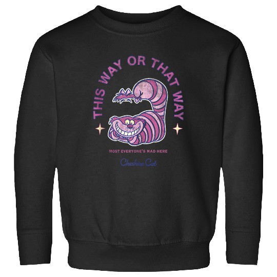 Disneyss Alice In Wonderland Cheshire Cat Way Big Chest Logo Sweatshirts