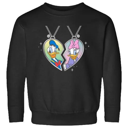 Disneyss Donald And Daisy Duck Love Heart Necklace Matching Sweatshirts