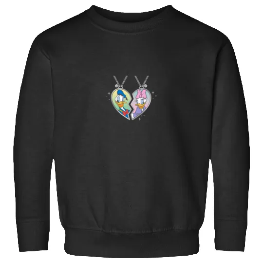 Disneyss Donald And Daisy Duck Love Heart Necklace Matching Sweatshirts