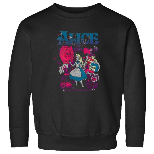 Disneyss Alice In Wonderland Technicolor Distressed Big Poster Sweatshirts