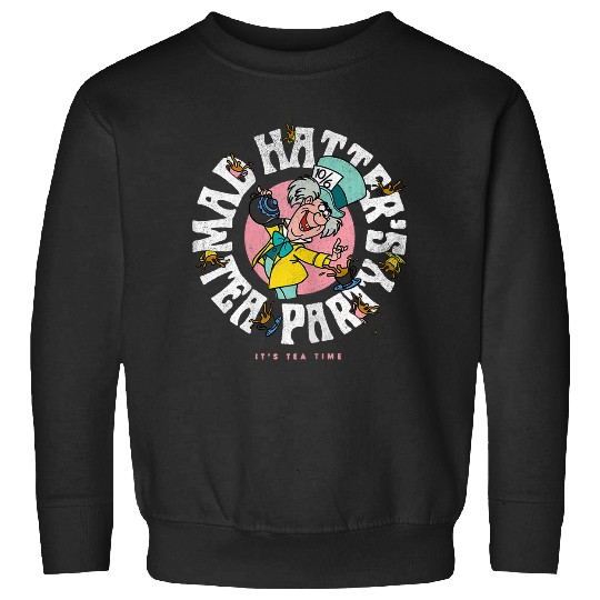 Disneyss Alice In Wonderland Mad Hatter Team Party Big Logo Sweatshirts