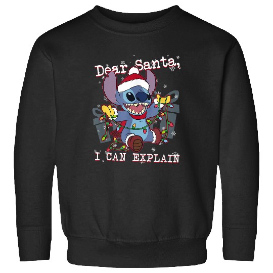 Disneyss Lilo Stitch Christmas Dear Santa I Can Explain Short Sleeve Sweatshirts