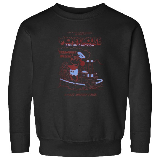 Disneyss Steamboat Willie A Walt Disneyss Comic Retro Big Poster Sweatshirts