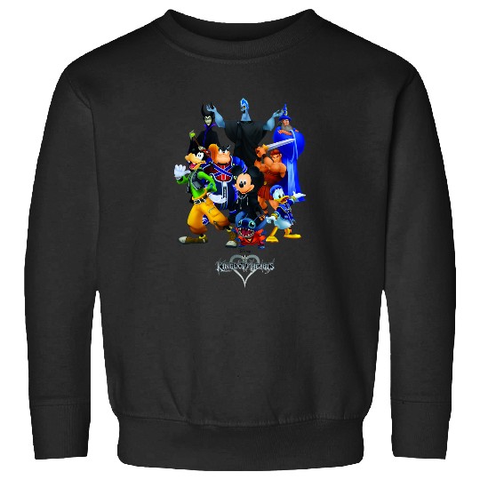 Disneyss Kingdom Hearts Magical Characters Mash Up Chest Logo Sweatshirts