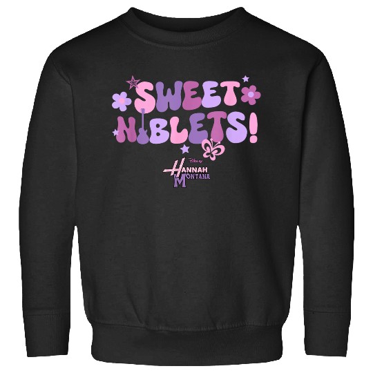 Disneyss Hannah Montana Sweet Niblets Floral Chest Text Logo Sweatshirts