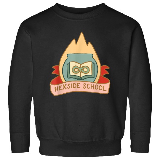 Disneyss The Owl House Hexside School Flame Big Chest Logo Sweatshirts