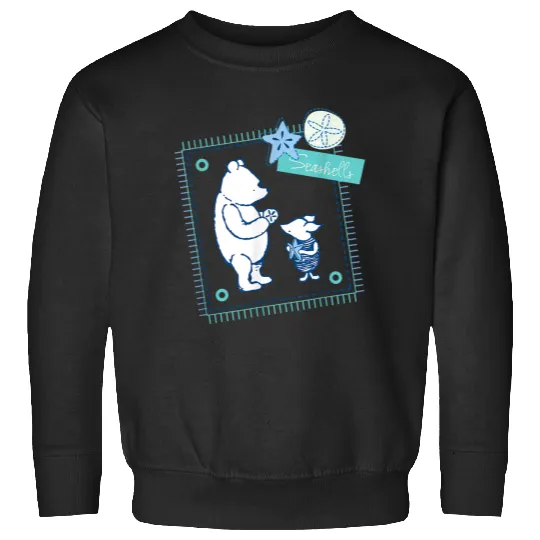 Disneyss Winnie The Pooh Piglet Pooh Cute Seashells Big Frame Sweatshirts