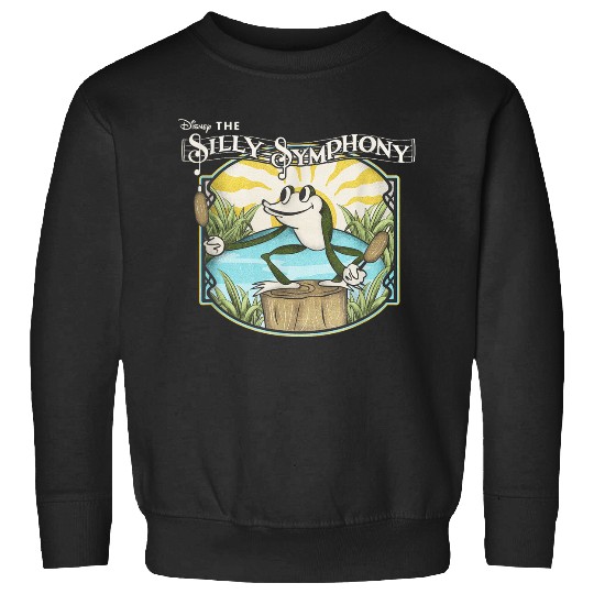 Disneyss Silly Symphonies Springs Frog Pond Vintages Chest Logo Sweatshirts