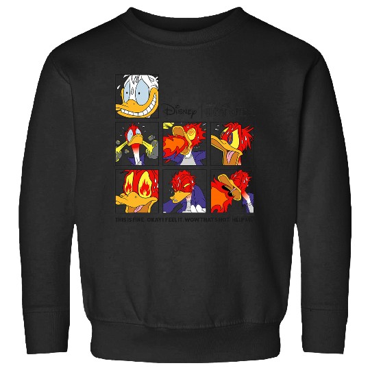 Disney Hot Ones Donald Duck This Is Fine - Help Me Panels Sweatshirts