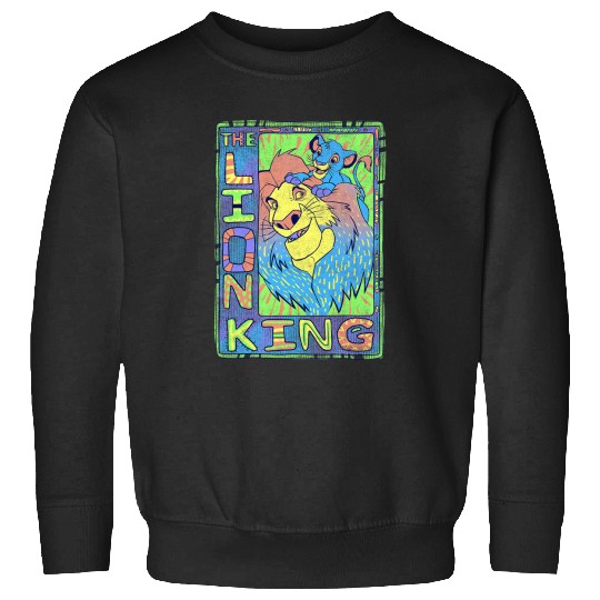Disney Lion King Retro Colorful Simba Mufasa Graphic Sweatshirts