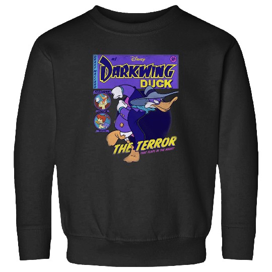 Disney Darkwing Duck Black Classic Fit, Crew Neck, Adult, Short Sleeve Sweatshirts