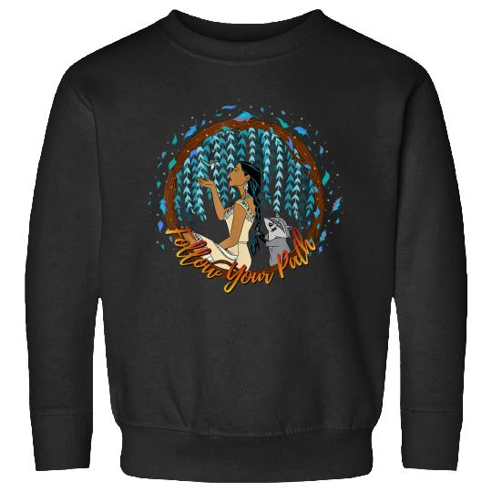Disneyss Pocahontas Follow Your Path Circle Text Sweatshirts