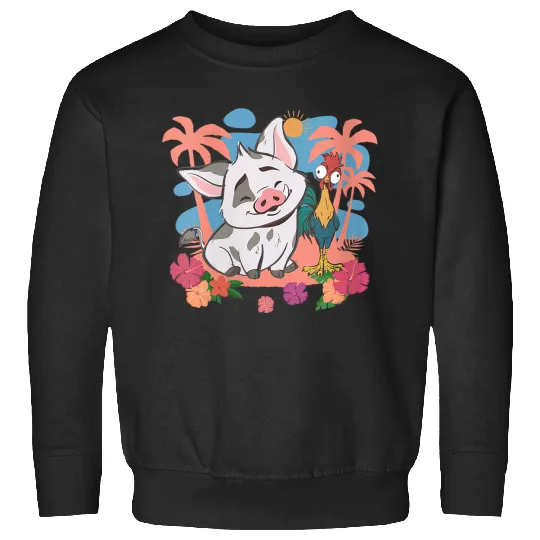 Disneyss Moana 2 Cute Pua Hei Hei Best Friends Tropical Logo Sweatshirts