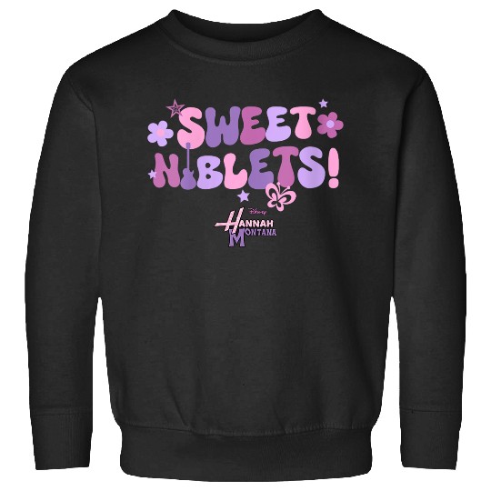 Disneyss Hannah Montana Sweet Niblets Floral Chest Text Logo Sweatshirts